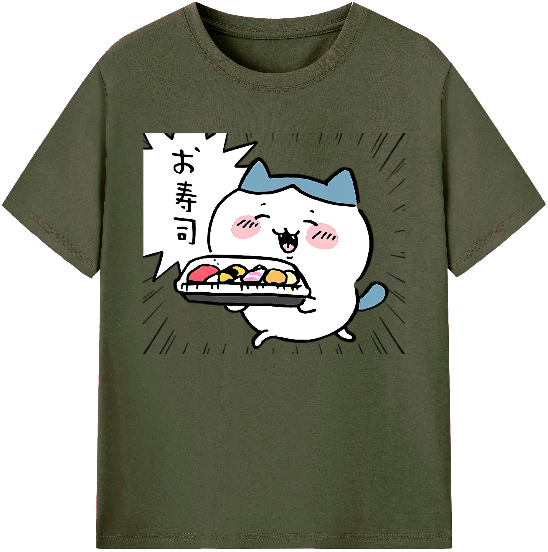 （画像用） ちいかわ ハチワレ Chii-kawa hachiware 綿100％ メンズ半袖Tシャツ｜肌触りやわらか＆通気性